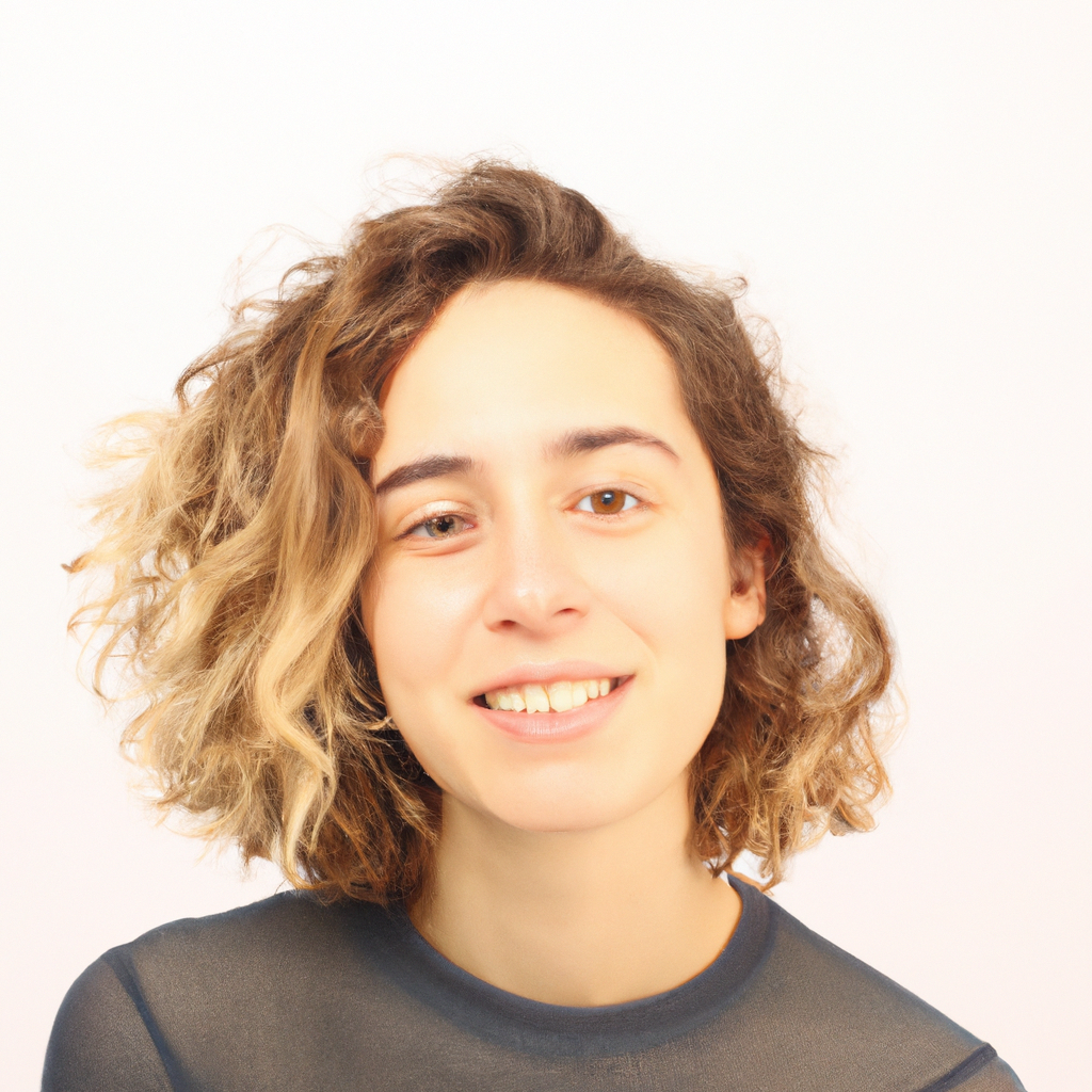 Retrato de Isidora Pavez, productora, sonrisa suave y fondo limpio